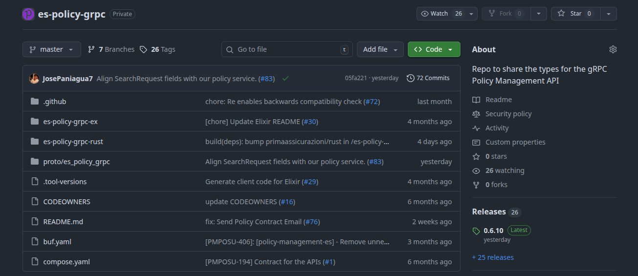 es-policy-grpc project